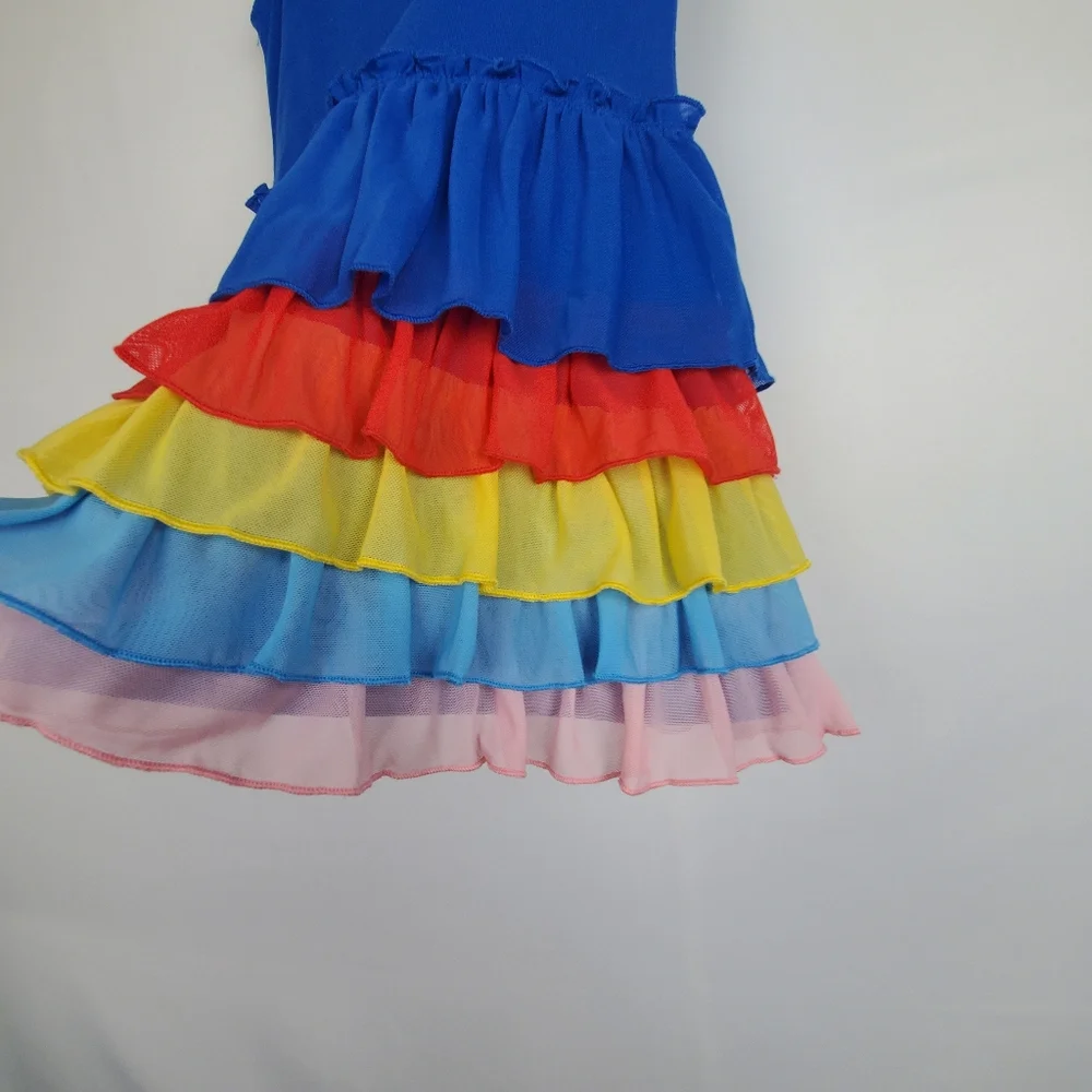 Hanna Andersson Blue Rainbow Tiered Dress 3